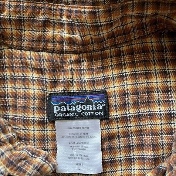 PATAGONIA Men's Pima Cotton Button Down Shirt Brown Size Large - Picture 5 of 5